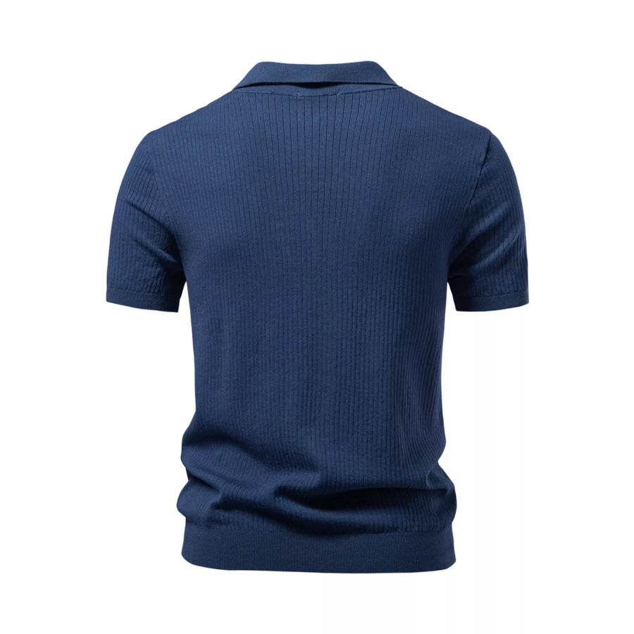 Men’s Ribbed Knit Short Sleeve Polo Apparel and Accessories