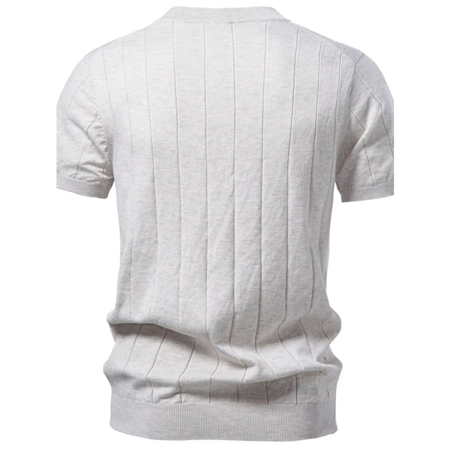 Men’s Ribbed Knit Short Sleeve Sweater Apparel and Accessories