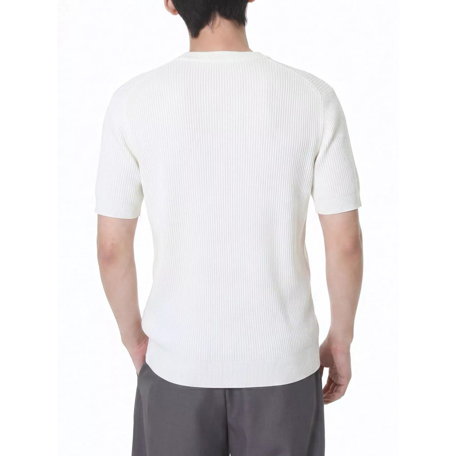 Men’s Ribbed Knit Short Sleeve T-Shirt Apparel and Accessories