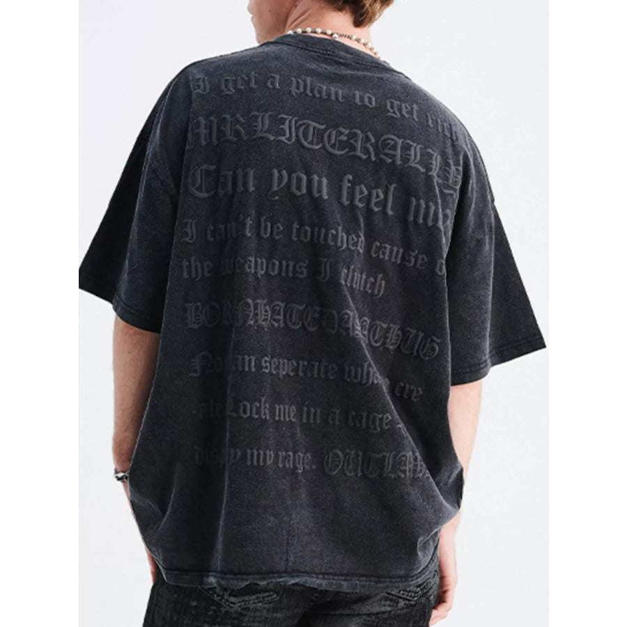 Men’s Round Neck Half Sleeve Oversized T-Shirt Black / M Apparel and Accessories