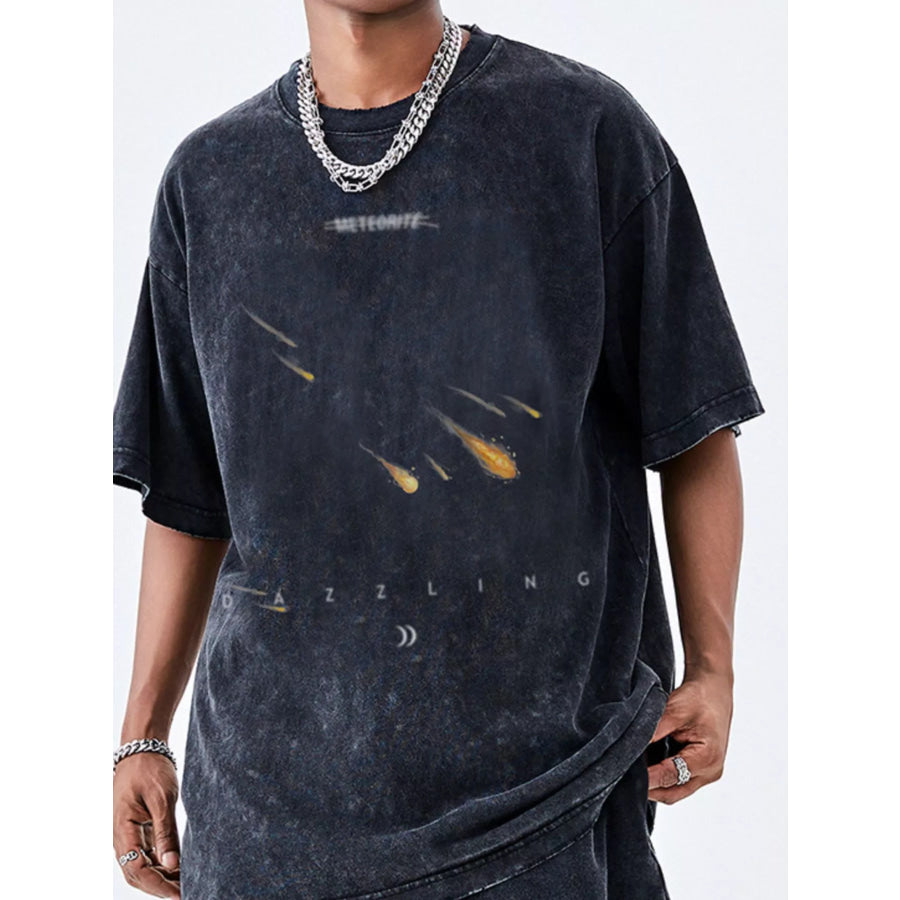 Men’s Round Neck Half Sleeve T-Shirt Black / S Apparel and Accessories