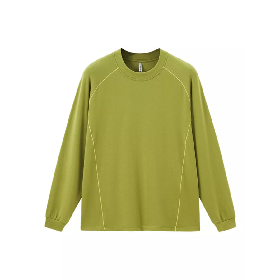 Men’s Round Neck Raglan Sleeve T-Shirt Matcha Green / S Apparel and Accessories