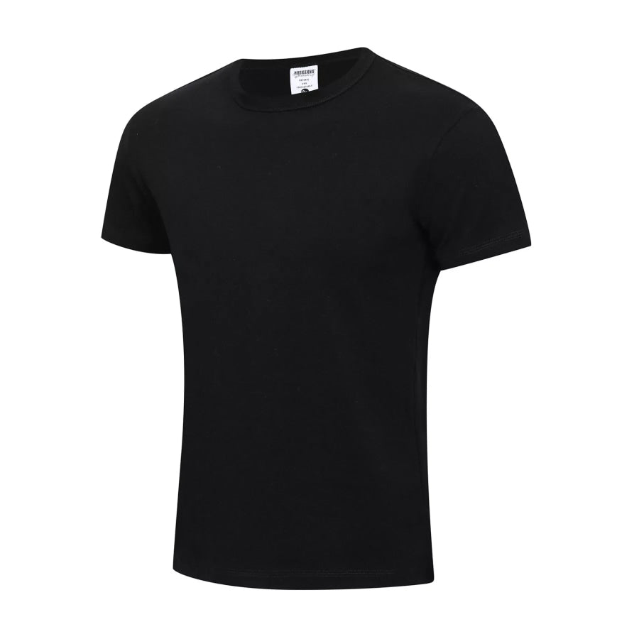 Men’s Round Neck Short Sleeve T-Shirt Black / M Apparel and Accessories