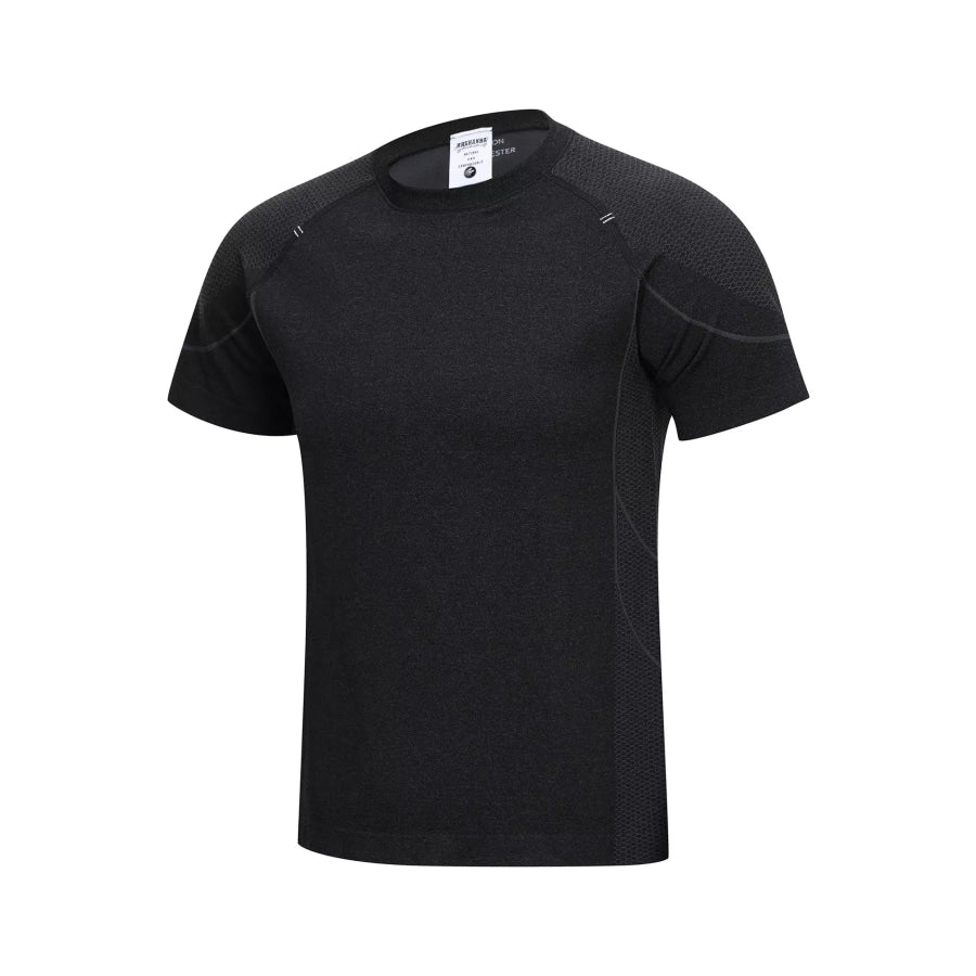 Men’s Round Neck Short Sleeve T-Shirt Black / M Apparel and Accessories