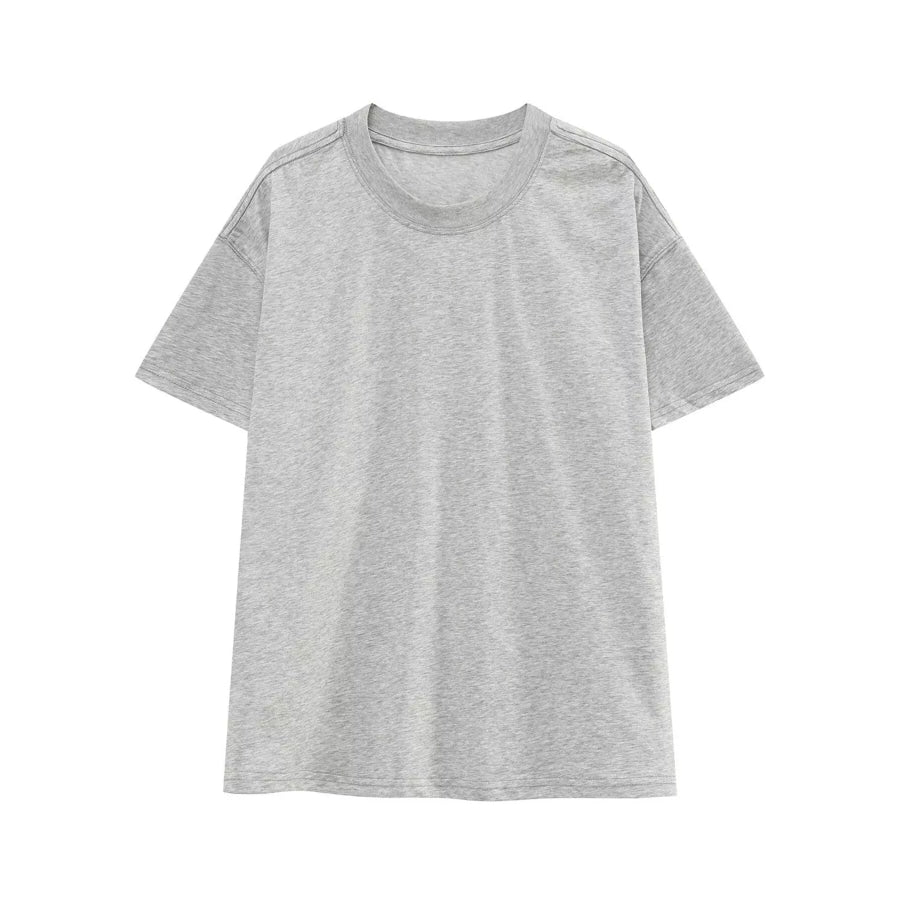 Men’s Round Neck Short Sleeve T-Shirt Light Gray / S