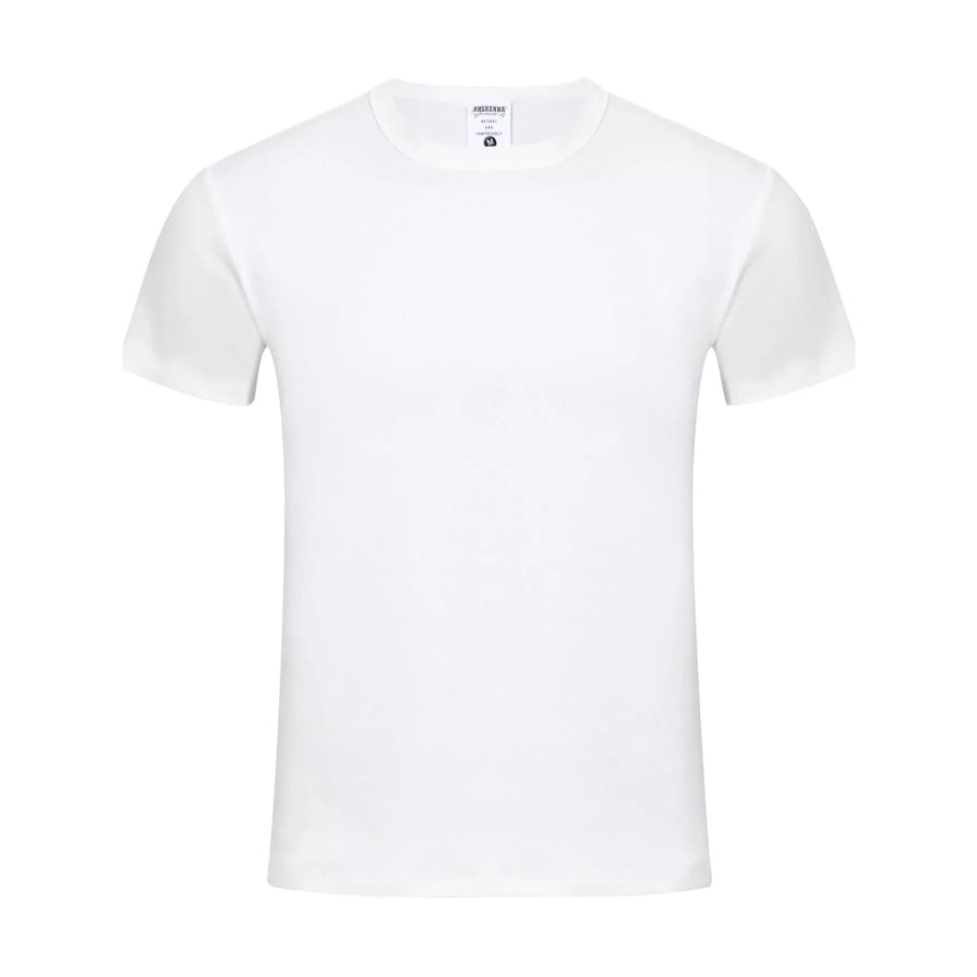 Men’s Round Neck Short Sleeve T-Shirt White / M Apparel and Accessories