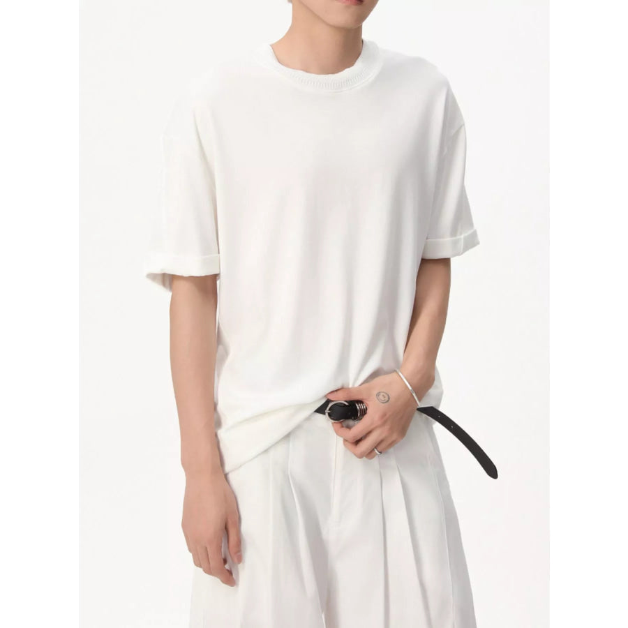 Men’s Round Neck Short Sleeve T-Shirt White / M Apparel and Accessories