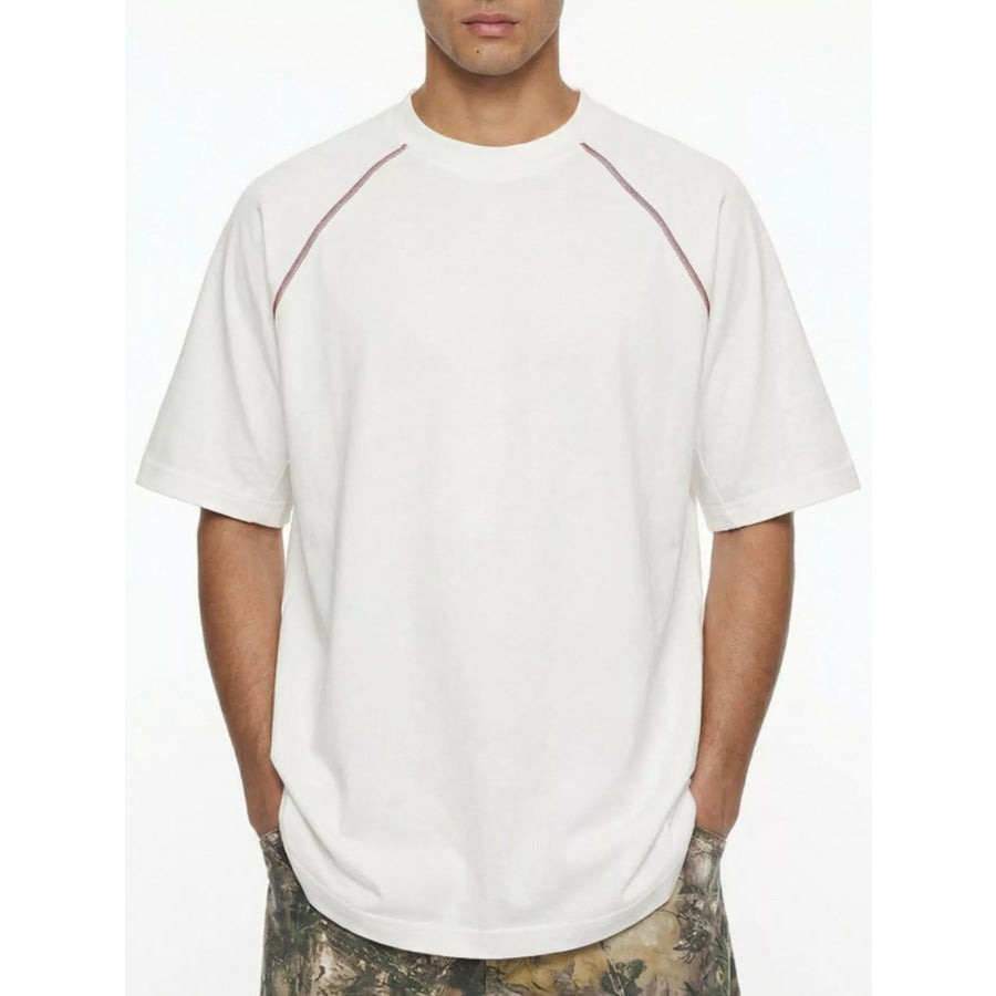 Men’s Round Neck Short Sleeve T-Shirt White / S Apparel and Accessories