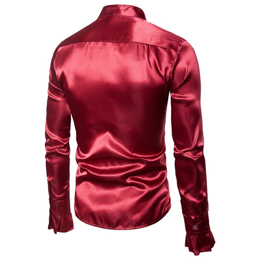 Men’s Ruffle Front Long Sleeve Shirt Apparel and Accessories