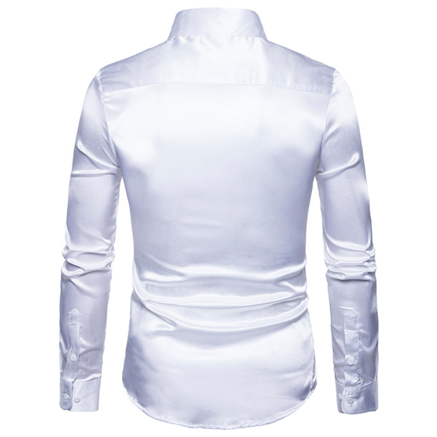 Men’s Satin Long Sleeve Shirt Apparel and Accessories
