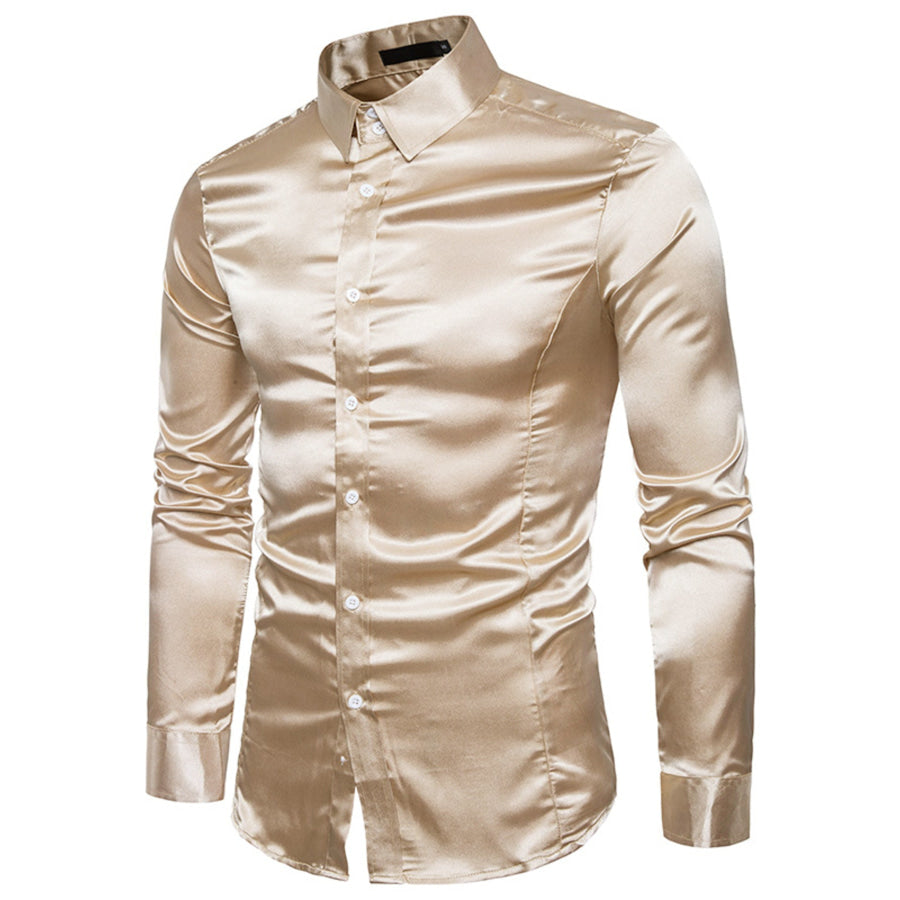 Men’s Satin Long Sleeve Shirt Apparel and Accessories