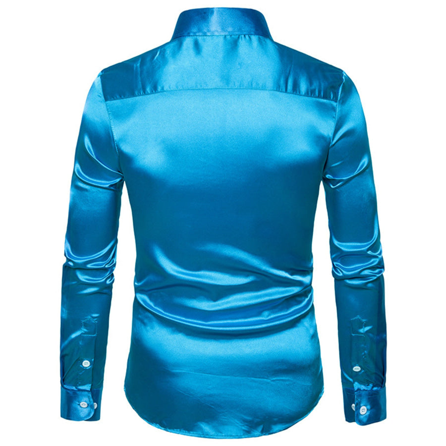Men’s Satin Long Sleeve Shirt Apparel and Accessories
