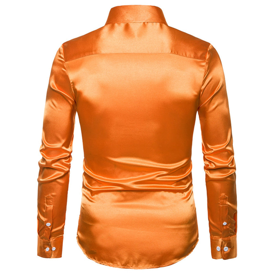 Men’s Satin Long Sleeve Shirt Apparel and Accessories