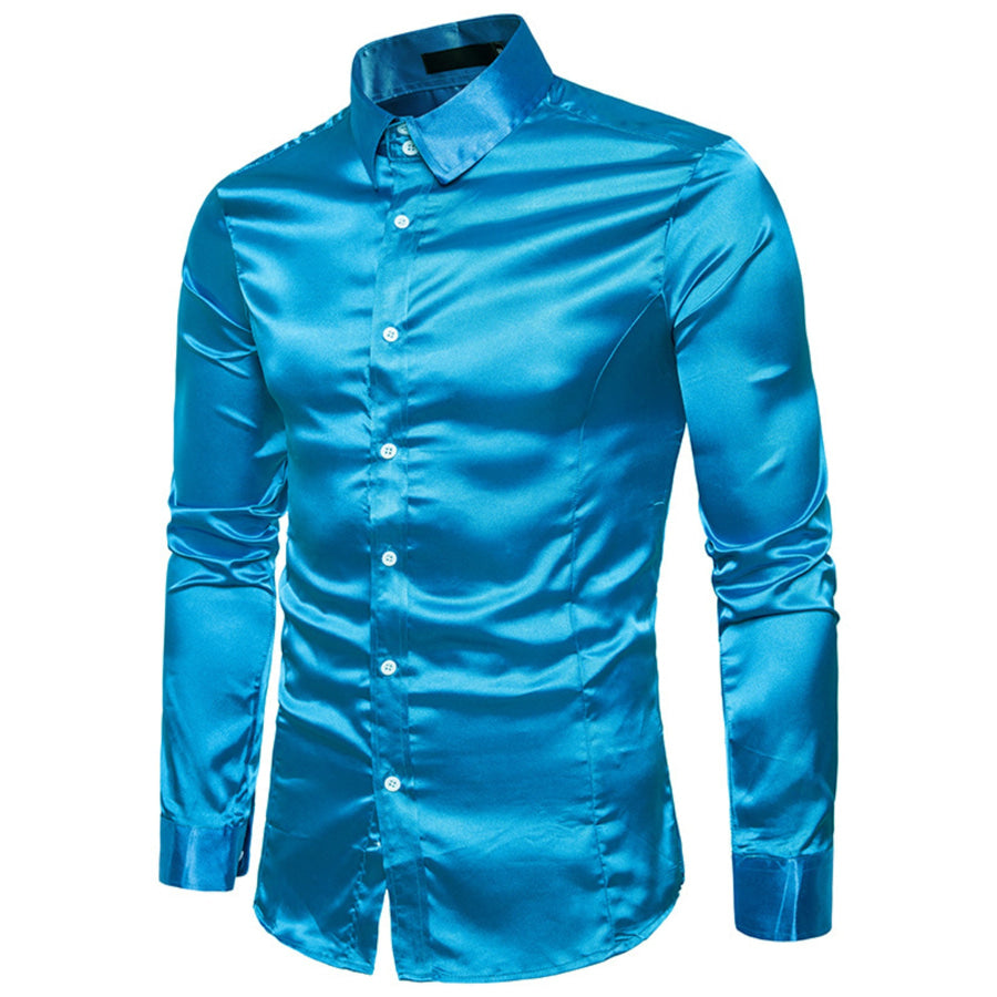 Men’s Satin Long Sleeve Shirt Apparel and Accessories