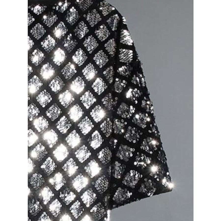 Men’s Sequin Round Neck T-Shirt Apparel and Accessories