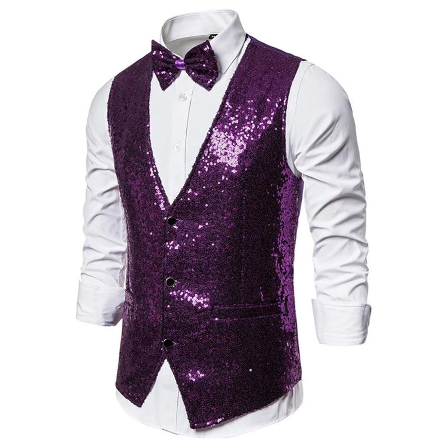 Men’s Sequin Slim Fit Vest Apparel and Accessories