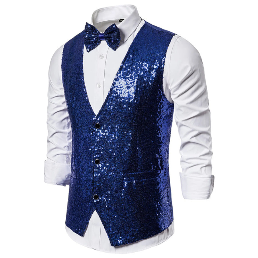 Men’s Sequin Slim Fit Vest Apparel and Accessories
