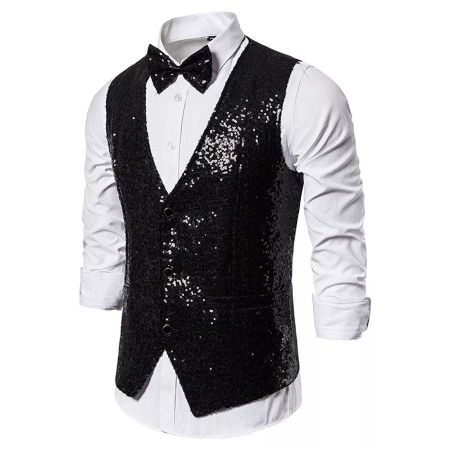 Men’s Sequin Slim Fit Vest Apparel and Accessories