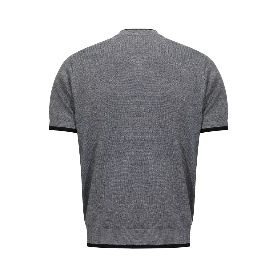 Men’s Short Sleeve Collar Knit Top with Contrast Trim Apparel and Accessories