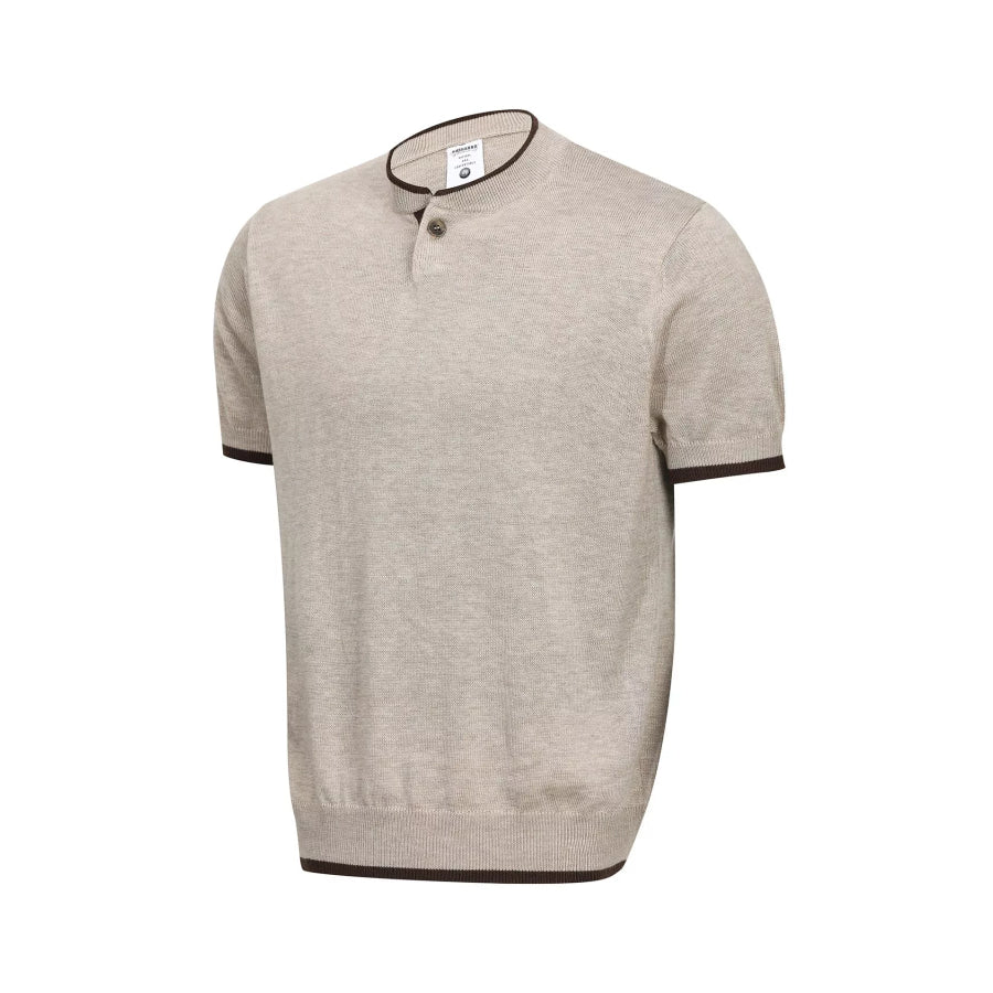 Men’s Short Sleeve Collar Knit Top with Contrast Trim Apparel and Accessories