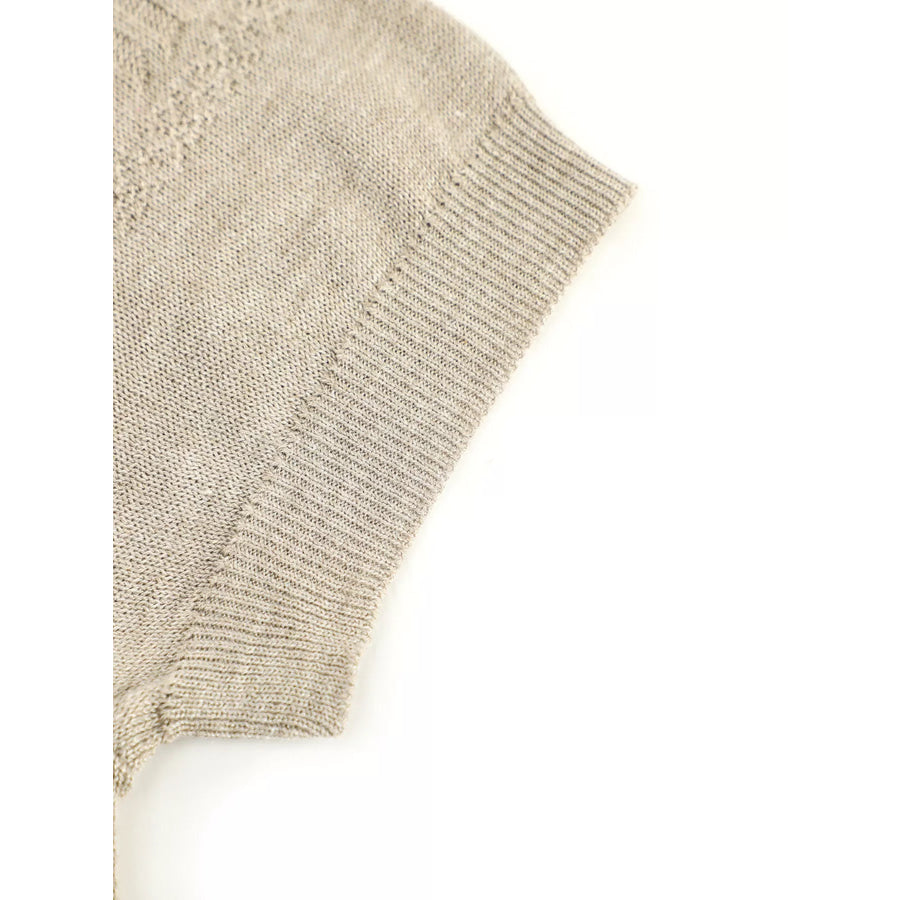 Men’s Short Sleeve Geometric Textured Knit Top Apparel and Accessories
