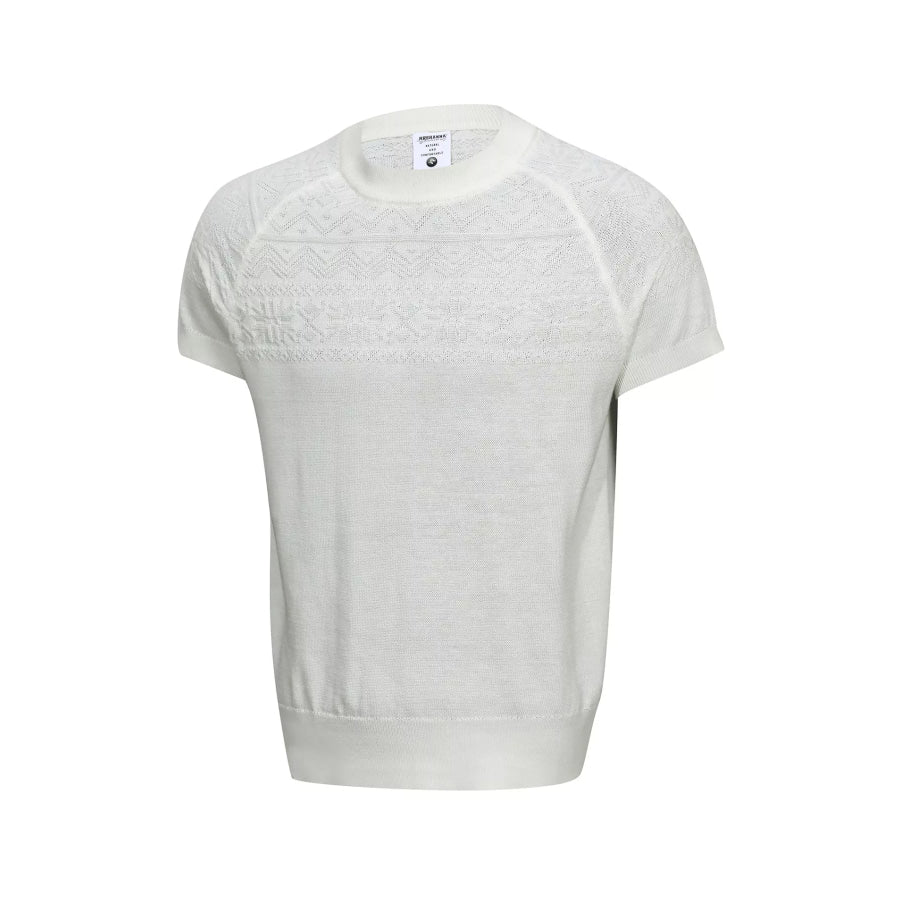 Men’s Short Sleeve Geometric Textured Knit Top Apparel and Accessories