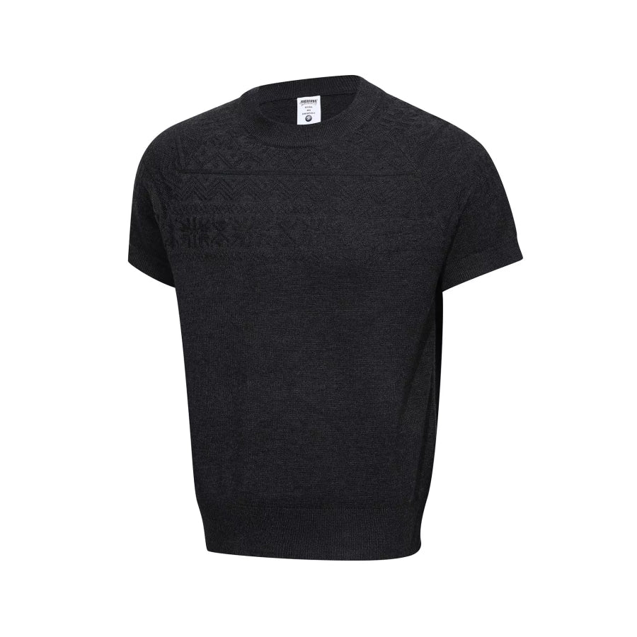 Men’s Short Sleeve Geometric Textured Knit Top Apparel and Accessories