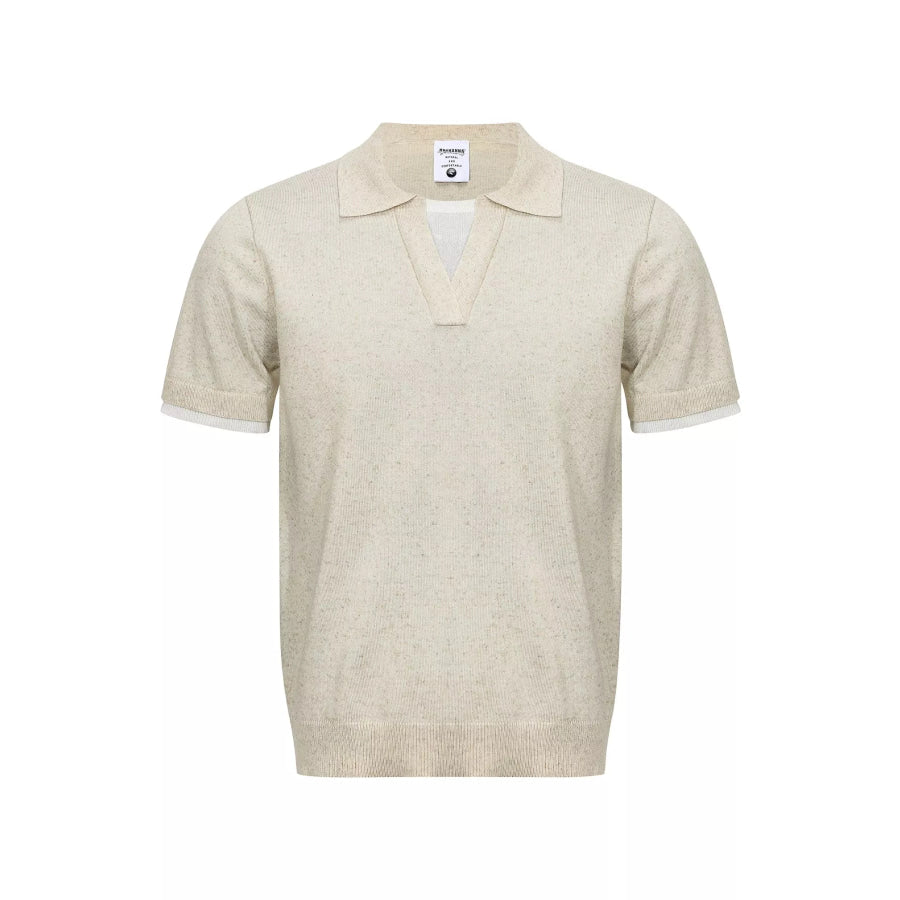 Men’s Short Sleeve Knit Polo Apricot / M Apparel and Accessories