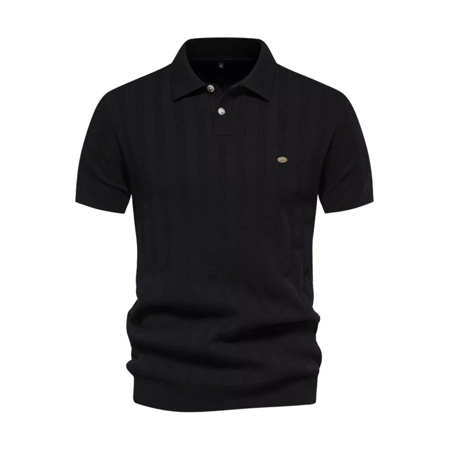 Men’s Short Sleeve Knit Polo Black / S Apparel and Accessories