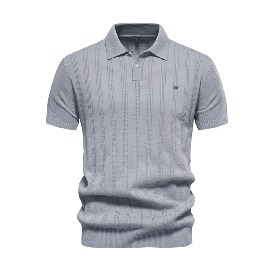 Men’s Short Sleeve Knit Polo Light Gray / S Apparel and Accessories