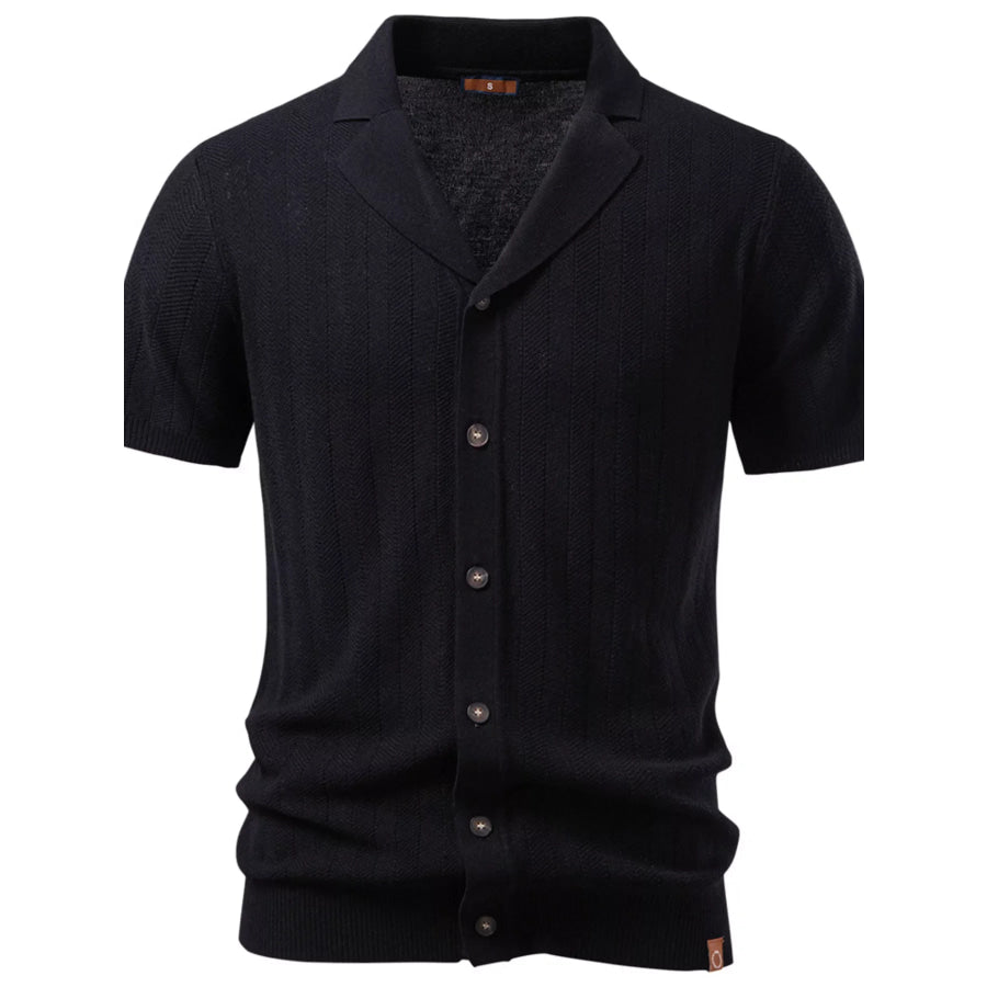 Men’s Short Sleeve Knit Polo Shirt Black / S Apparel and Accessories