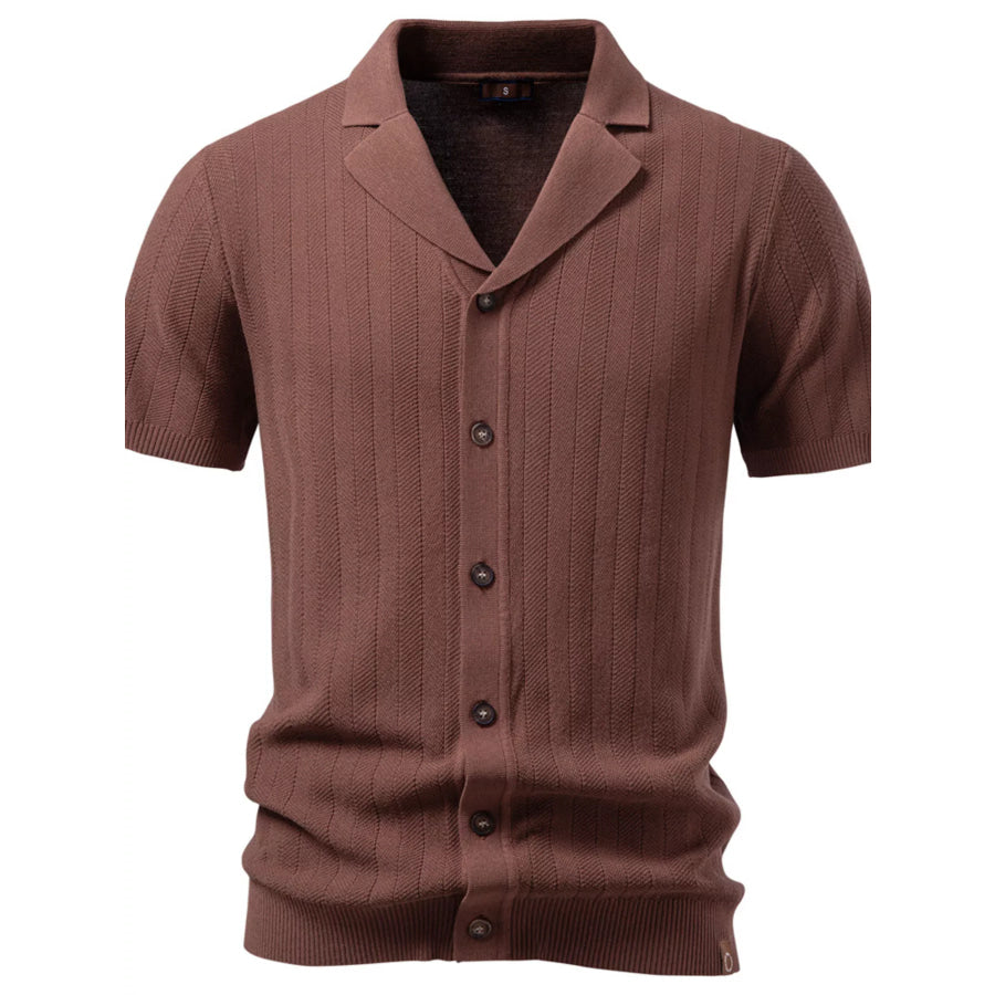 Men’s Short Sleeve Knit Polo Shirt Brown / S Apparel and Accessories