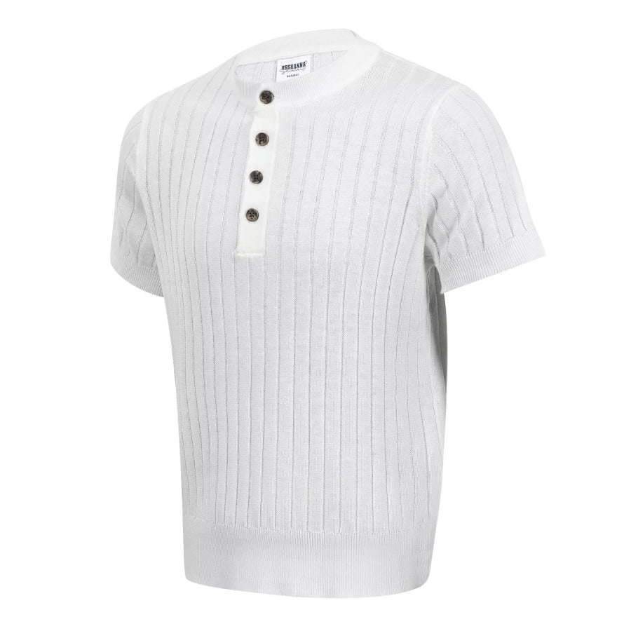 Men’s Short Sleeve Ribbed Knit Top White / M Apparel and Accessories