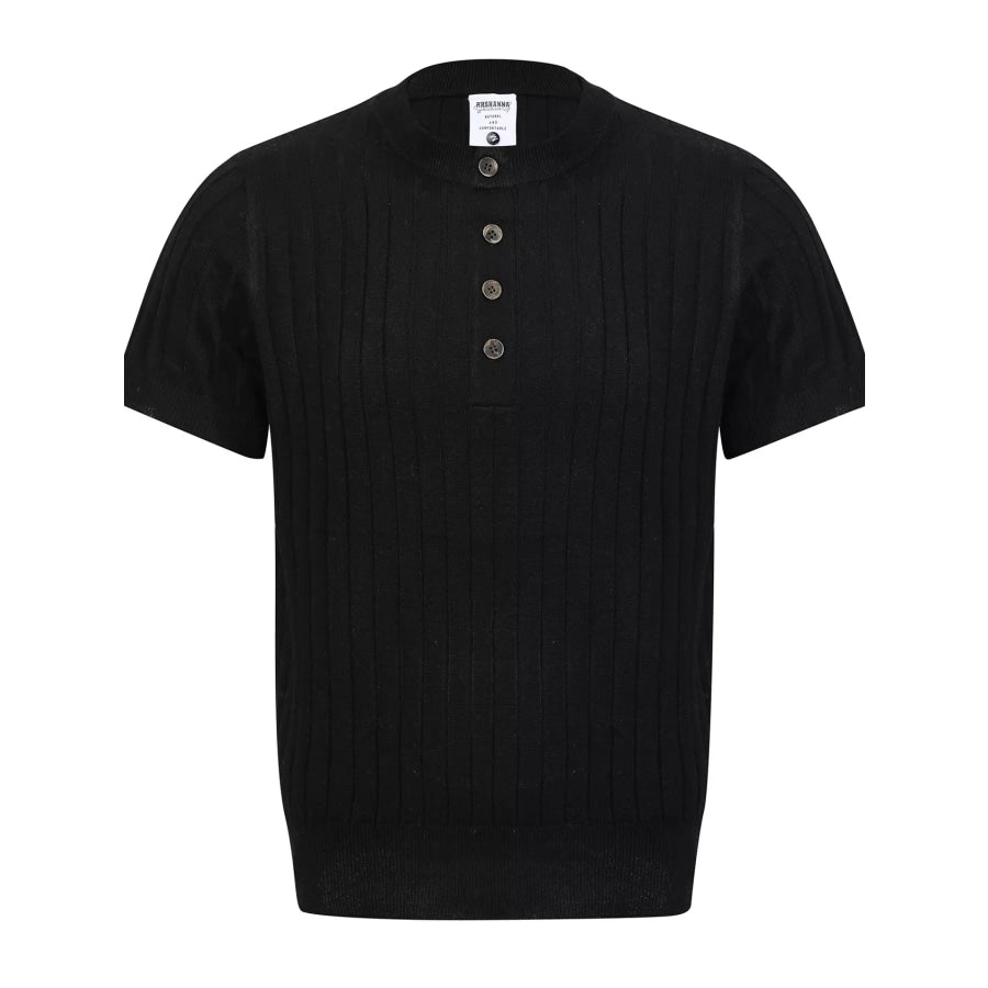 Men’s Short Sleeve Ribbed Knit Top Black / M Apparel and Accessories