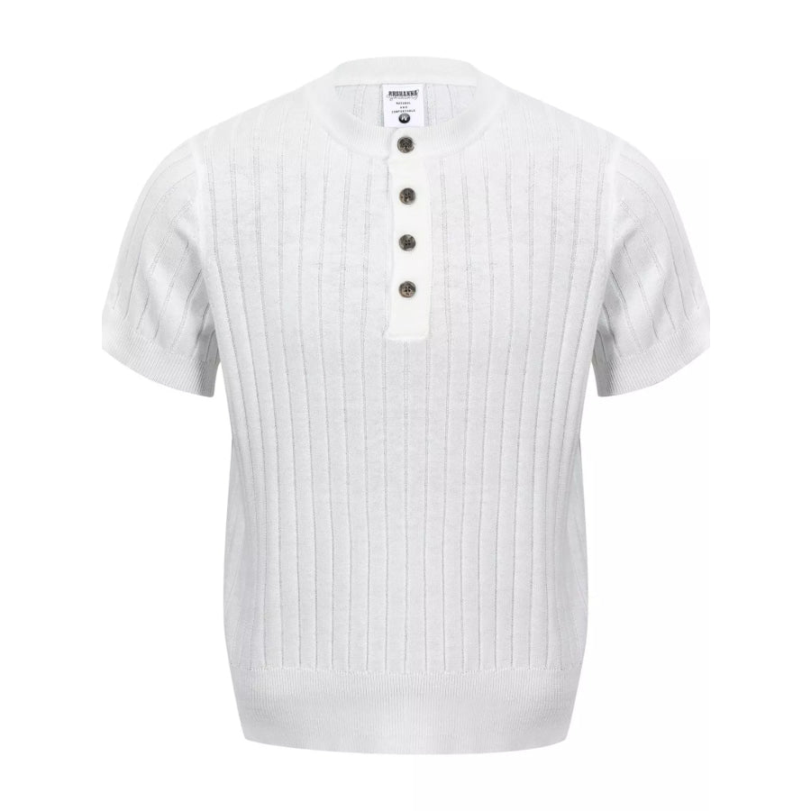 Men’s Short Sleeve Ribbed Knit Top White / M Apparel and Accessories