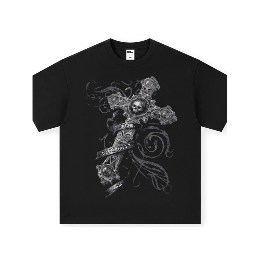 Men’s Skull Cross Graphic Oversized T-Shirt Apparel and Accessories