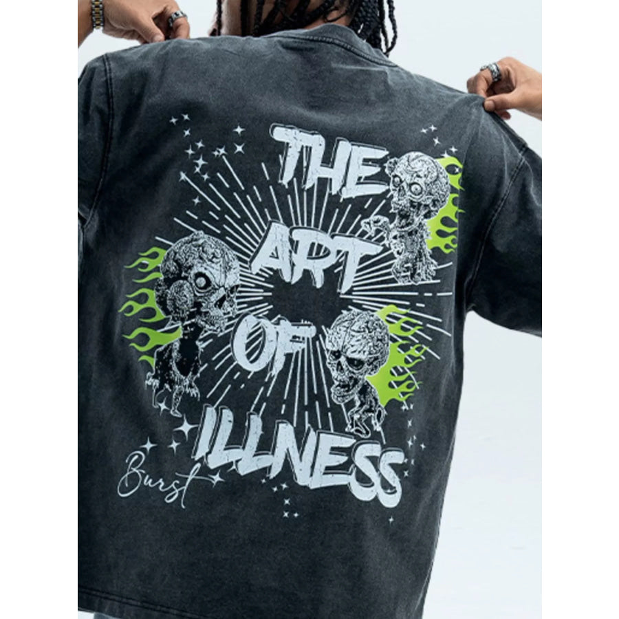 Men’s Skull Graphic Round Neck Tee Apparel and Accessories