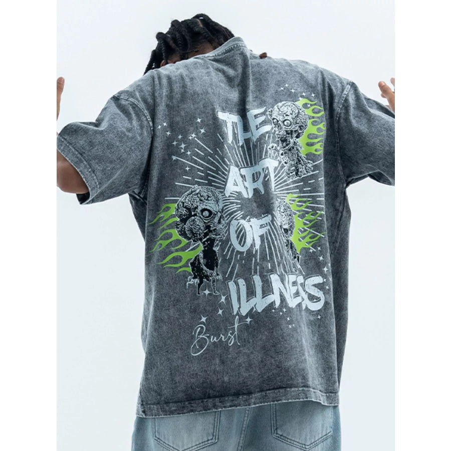 Men’s Skull Graphic Round Neck Tee Apparel and Accessories