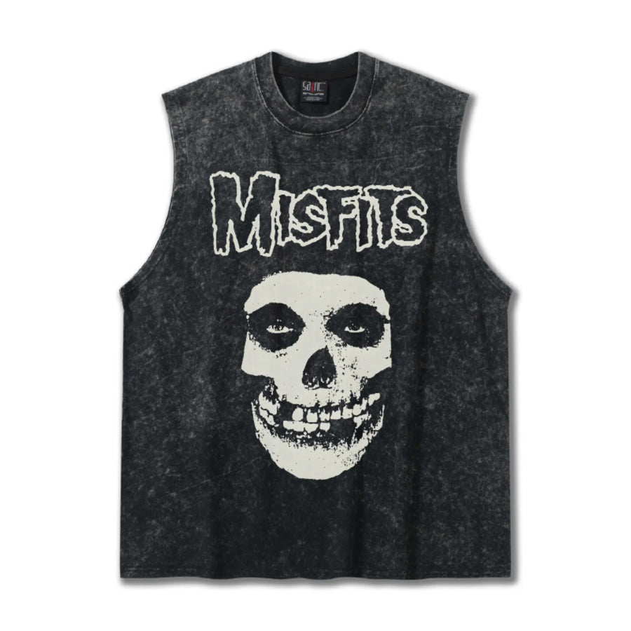 Men’s Skull Graphic Sleeveless Tank Top Dark Gray / M Apparel and Accessories