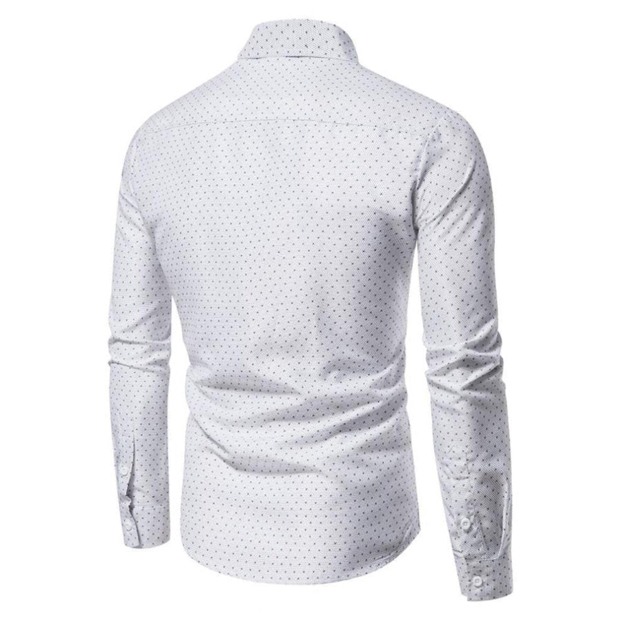 Men’s Slim Fit Dotted Pattern Long Sleeve Shirt Apparel and Accessories