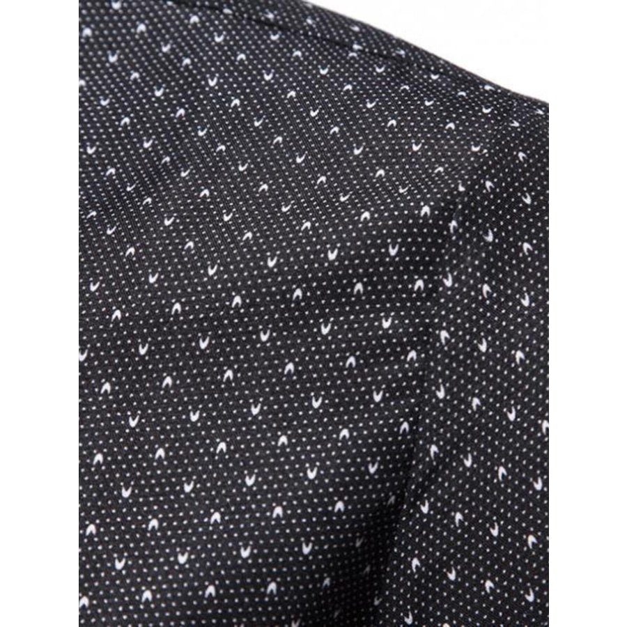 Men’s Slim Fit Dotted Pattern Long Sleeve Shirt Apparel and Accessories