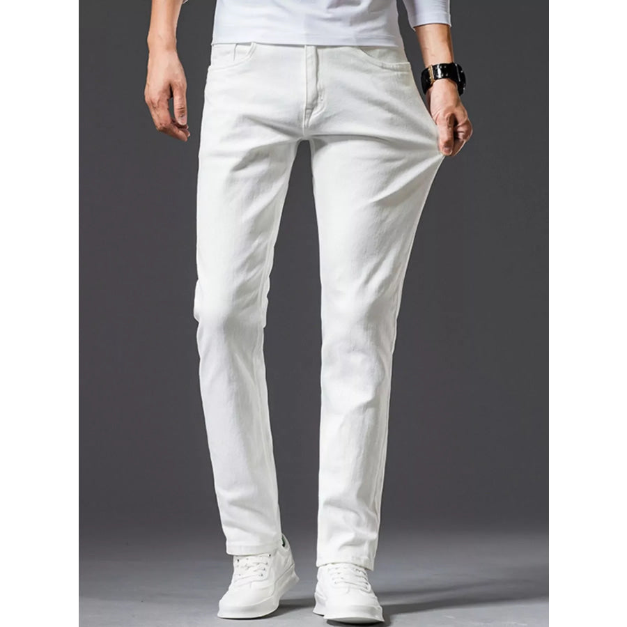 Men’s Slim Fit Jeans White / 28 Apparel and Accessories