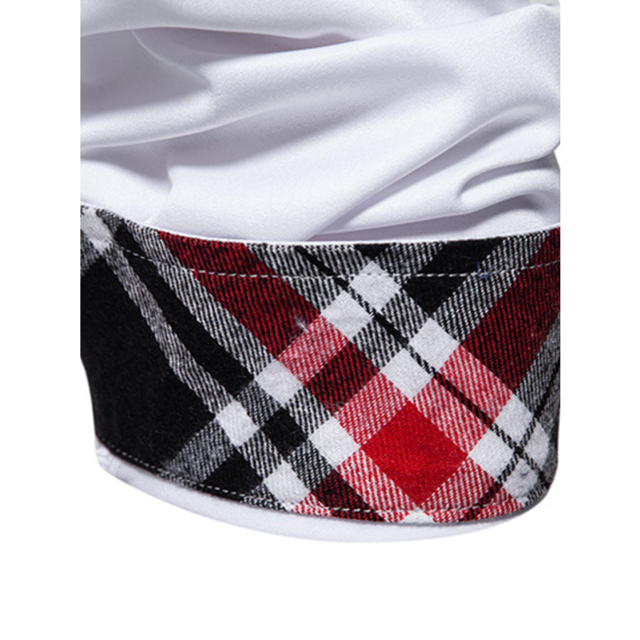 Men’s Slim Fit Long Sleeve Plaid Trim Shirt Apparel and Accessories