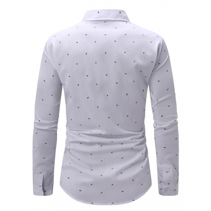 Men’s Slim Fit Printed Long Sleeve Shirt Apparel and Accessories