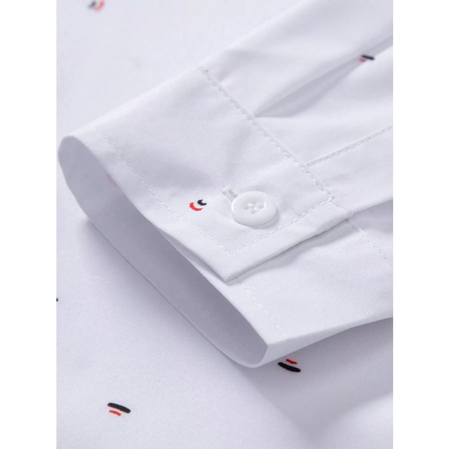 Men’s Slim Fit Printed Long Sleeve Shirt Apparel and Accessories