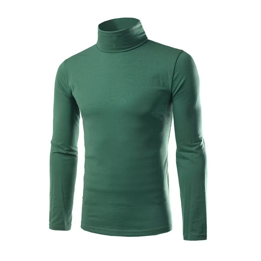Men’s Slim Fit Turtleneck Long Sleeve T-Shirt Army Green / M Apparel and Accessories