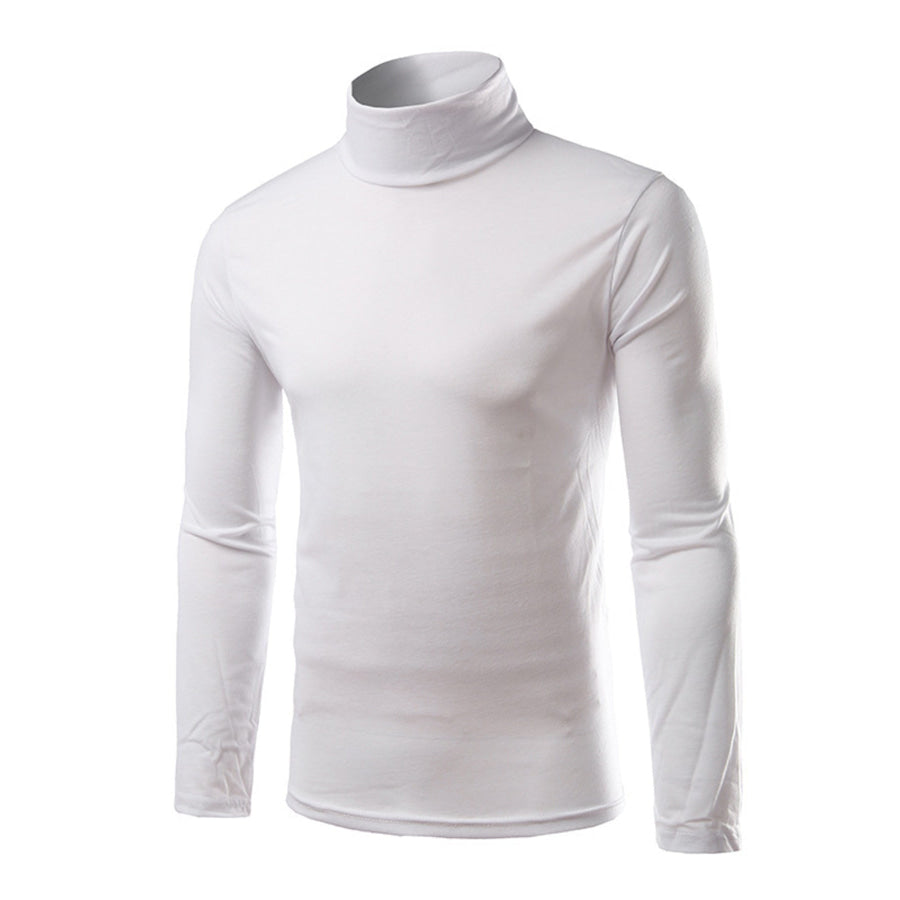 Men’s Slim Fit Turtleneck Long Sleeve T-Shirt White / M Apparel and Accessories