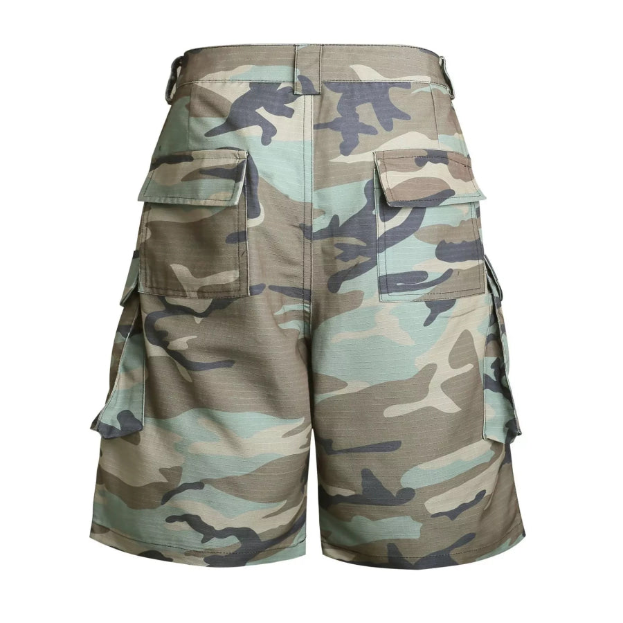 Men’s Star Camouflage Cargo Capris Green Camouflage / M Apparel and Accessories