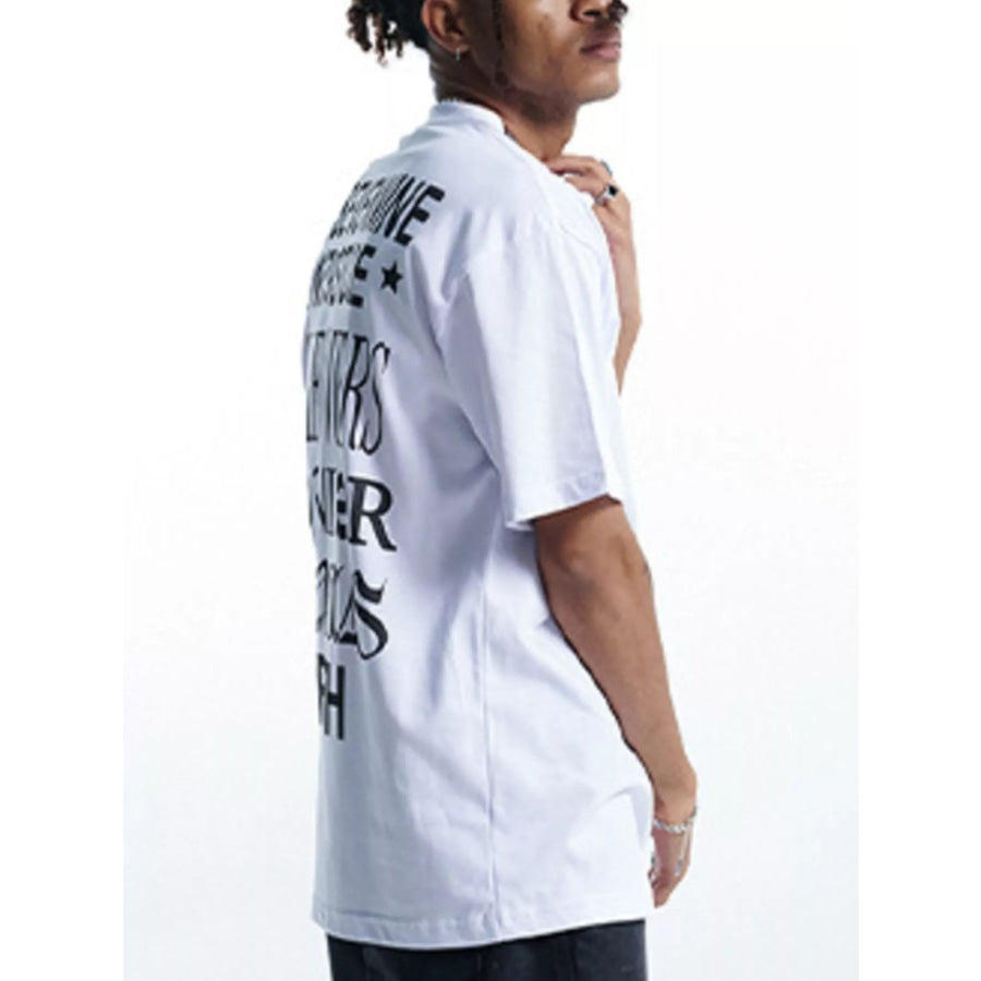Men’s Star Round Neck Relaxed Fit T-Shirt Apparel and Accessories