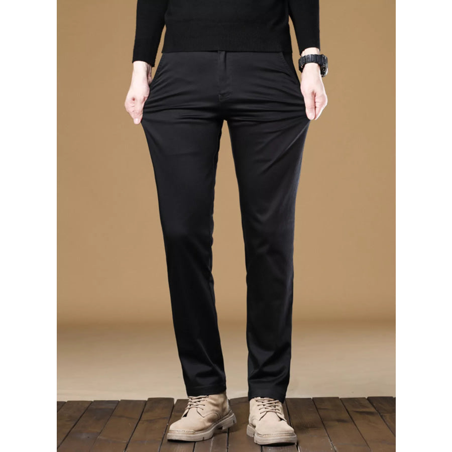 Men’s Stretch Fit Casual Pants Black / 28 Apparel and Accessories